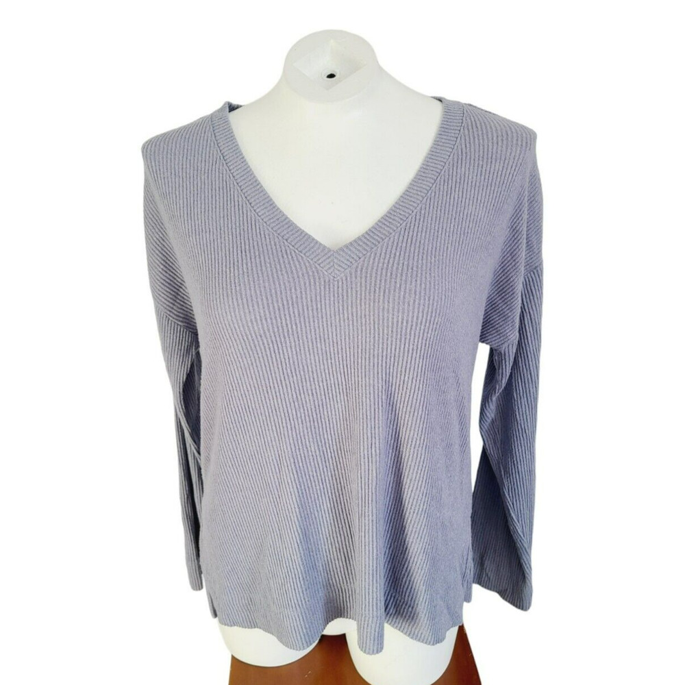 Tommy Bahama Island Soft Ribbed V-Neck Sweater Lavender Purple Womens Medium‎